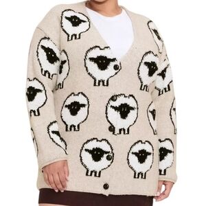 Woolrich x Target Women's Sheep Relaxed Cardigan Sweater Plus Size 1X